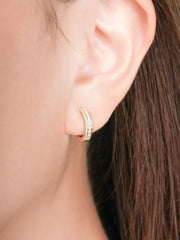 Mint Enamel Moissanite Reversible Huggie Earrings