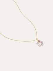 Pink Cluster Moissanite Necklace