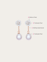 Carved Flower Drop Earrings