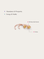 November Birthstone Mini Hoop Earrings with Citrine