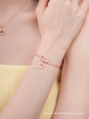 Cream Seashell Reversible Enamel Moissanite Charm