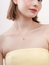 Blue Floral Reversible Enamel Moissanite Necklace