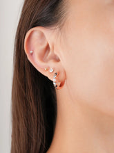 Midnight Glow Moissanite Reversible Huggie Earrings