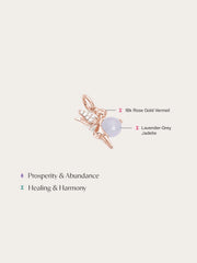 Prosperity Fairy Charm with Lavender Grey Gemstone