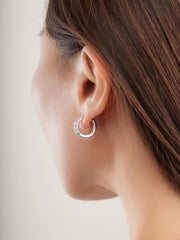 Lilac Sunset Moissanite Reversible Hoop Earrings