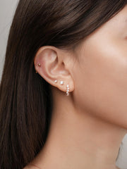 Glowing Moissanite Huggie Earrings