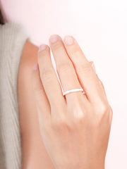 Pink Enamel Moissanite Band - Reversible