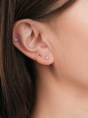 October Birthstone Mini Opal Hoop Earrings