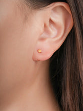 November Birthstone Mini Hoop Earrings with Citrine