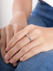 Midnight Glow Moissanite Eternity Band