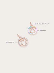 Smiley Face Reversible Enamel Moissanite Charm