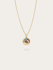 Rainbow Turquoise Reversible Coin Necklace