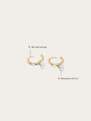 Floating Moissanite Huggie Earrings