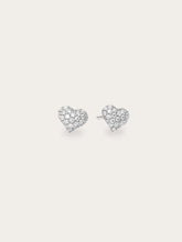 Puffy Heart Pavé Moissanite Stud Earrings