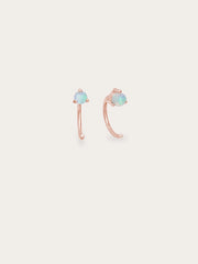 October Birthstone Mini Opal Hoop Earrings