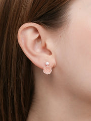 Carved Floral Stud Earrings