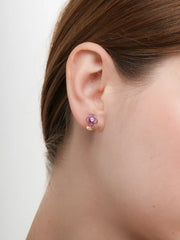 Carved Purple Stud Earrings