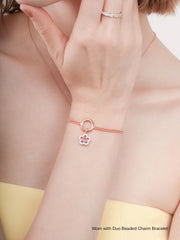 Blue Flower Reversible Enamel Moissanite Charm