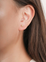 August Birthstone Mini Hoop Earrings with Peridot
