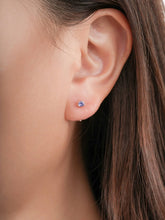 December Birthstone Mini Hoop Earrings - Blue Gemstone