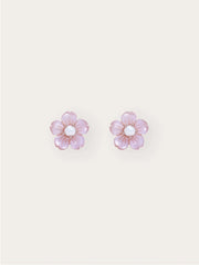 Carved Flower Stud Earrings