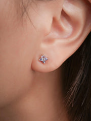 Periwinkle Clover Stud Earrings - Tanzanite