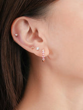 Pink Gradient Moissanite Reversible Huggie Earrings