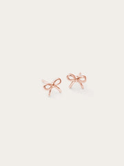 Delicate Ribbon Bow Stud Earrings