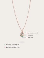 May Birthstone Necklace - Green Agate