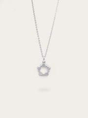 Snow White Moissanite Cluster Necklace