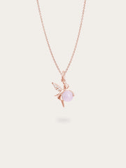 Love-themed Necklace with Rose Quartz