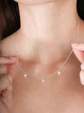 Floating Moissanite Three-Stone Necklace