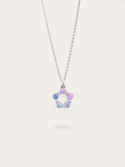 Lilac Sunset Moissanite Cluster Jewelry Necklace
