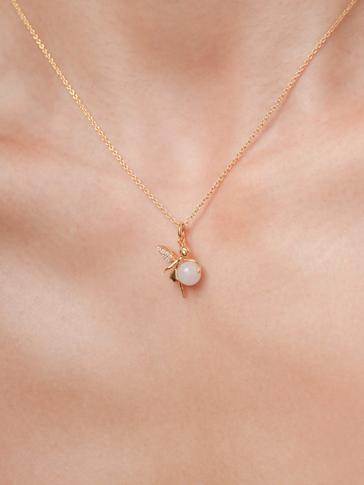 Lavender Grey Jadeite Fairy Necklace