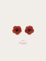 Carved Poppy Stud Earrings