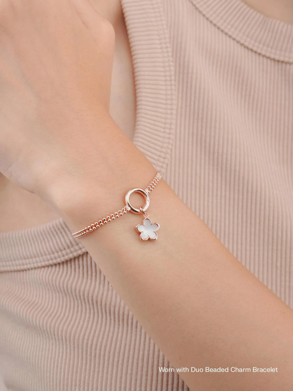 Mother of Pearl Reversible Flower Charm