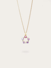 Pink Cluster Moissanite Necklace