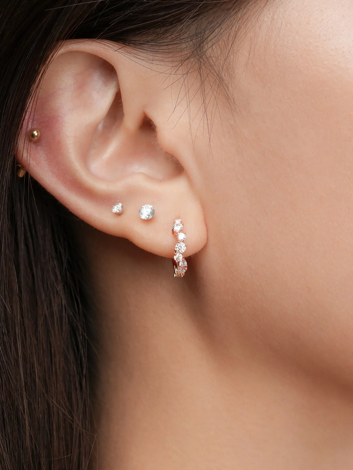 Glowing Moissanite Huggie Earrings