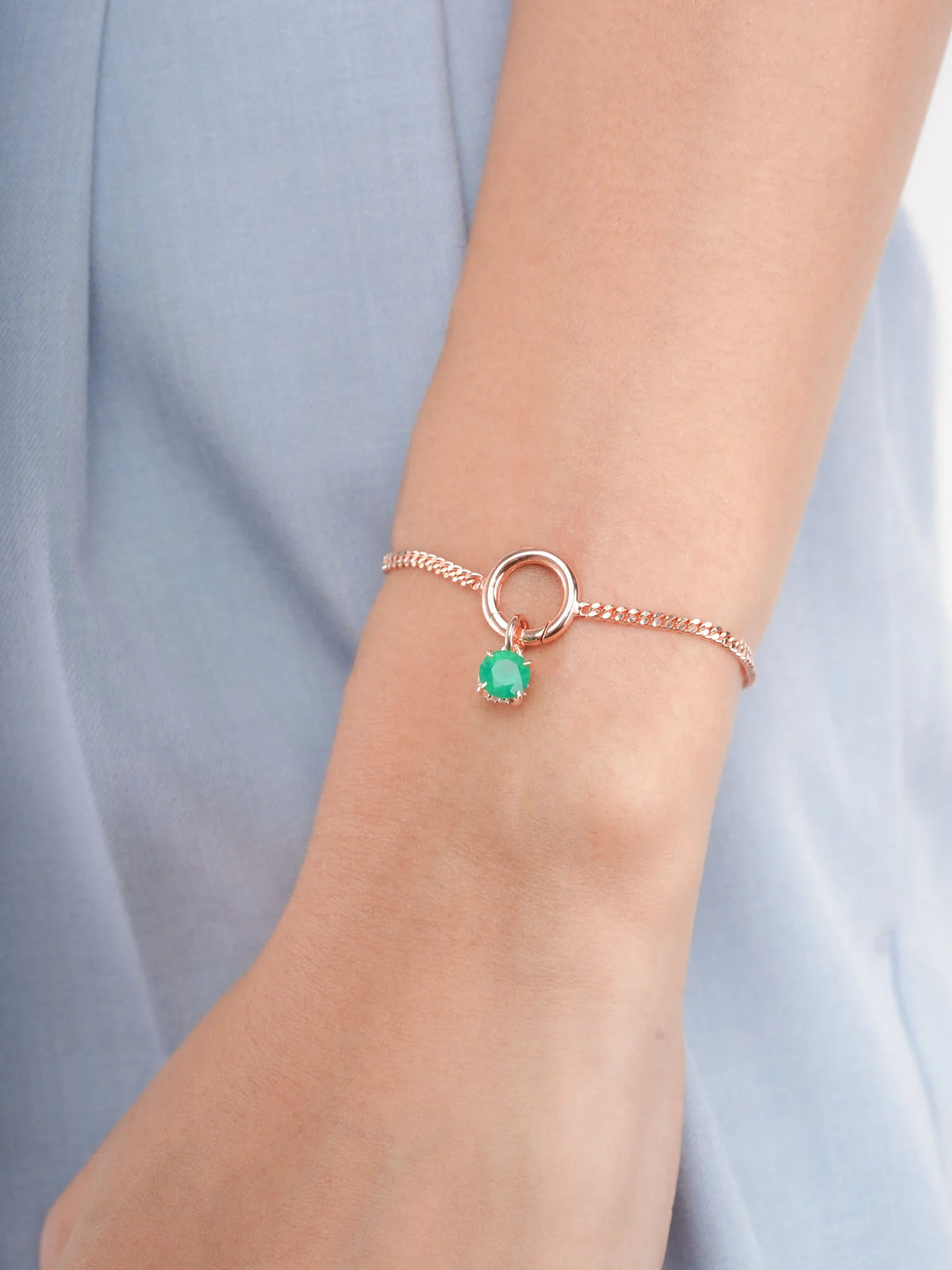 May Birthstone Charm - Green Agate