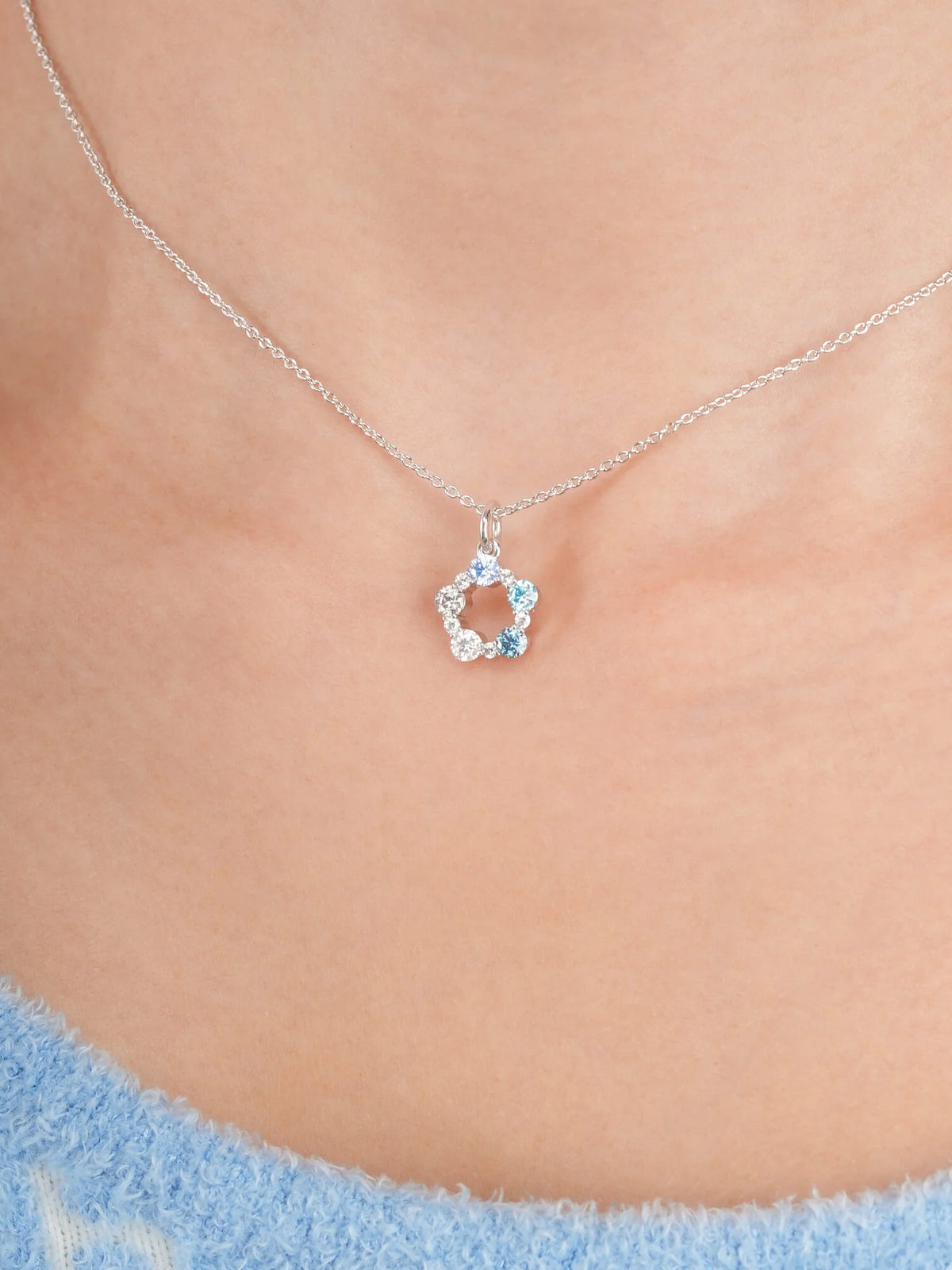 Winter Frost Moissanite Cluster Jewelry Necklace