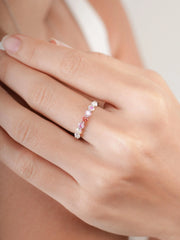 Pink Moissanite Eternity Band