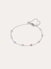 Pink Moissanite Station Bracelet