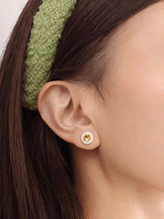 Carved Daisy Stud Earrings