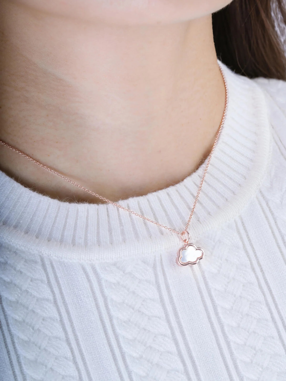 Mother-of-Pearl Cloud Reversible Necklace