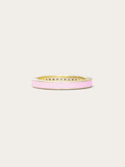 Pink Enamel Moissanite Band - Reversible
