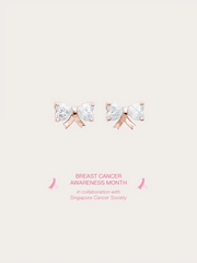 Ribbon Bow Heart Moissanite Hanging Earrings