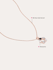 Midnight Glow Moissanite Cluster Necklace