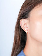 Blue Enamel Moissanite Reversible Huggie Earrings