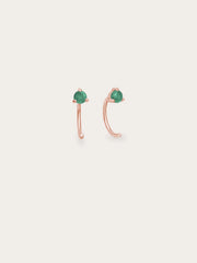 May Birthstone Mini Hoop Earrings - Emerald