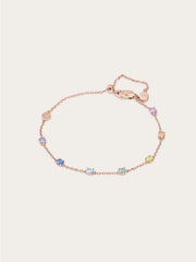 Rainbow Moissanite Station Bracelet